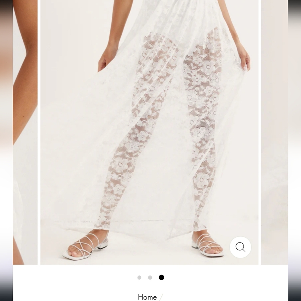 For Love & Lemons Lorena Maxi Dress White Lace - Picture 14 of 15